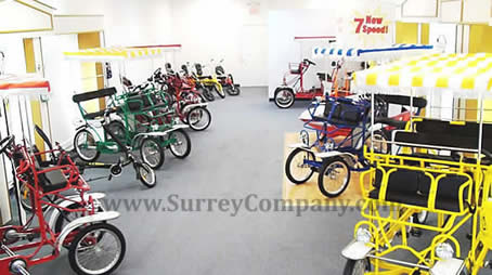 Two (2) person Surrey bikes Four (4) person Surrey bikes four (4) wheel Surrey bikes bicycles 
