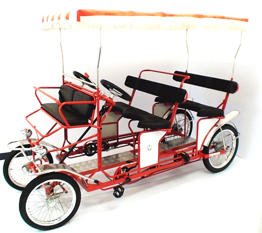 Four wheeled bicycle for 4 people to pedal